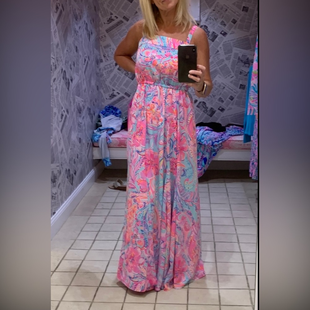 NWT Lilly Pulitzer Lizette multi isla de coco maxi dress XS